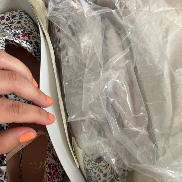 Sally ballet flat in “poppy liberty” with ankle tie - Picture 2 of 8